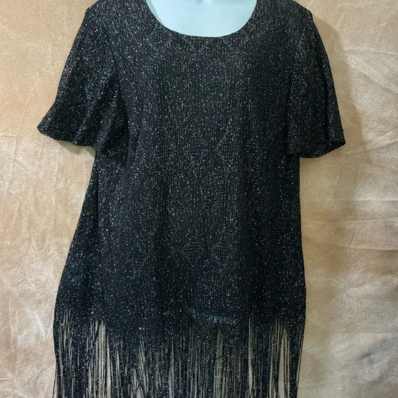 helen blake Dresses & Skirts - Sparkly Black Fringe Dress Mini Party‎ Clubwear Women's